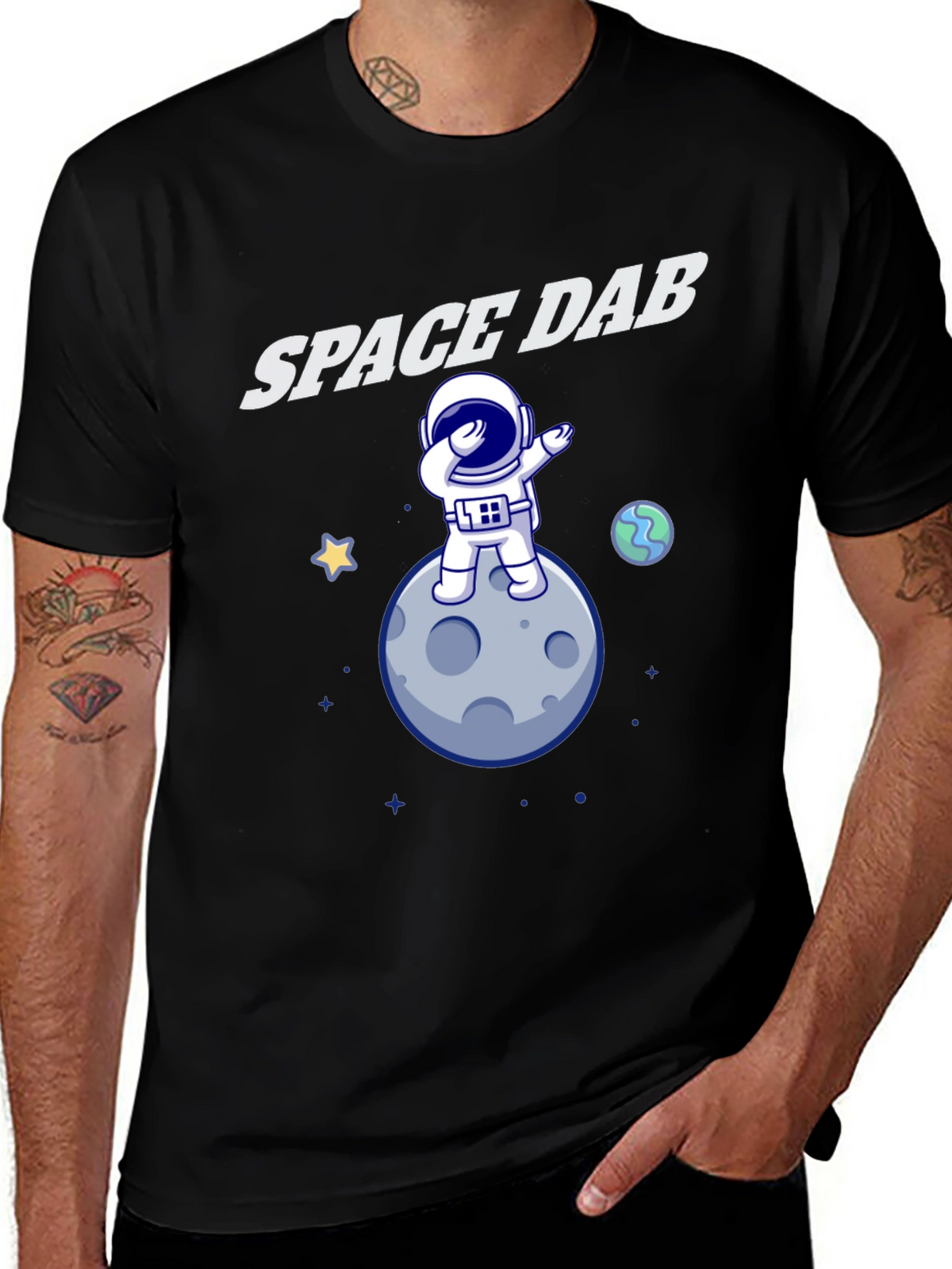 Space Dab T-Shirt - Astronaut Moon Design