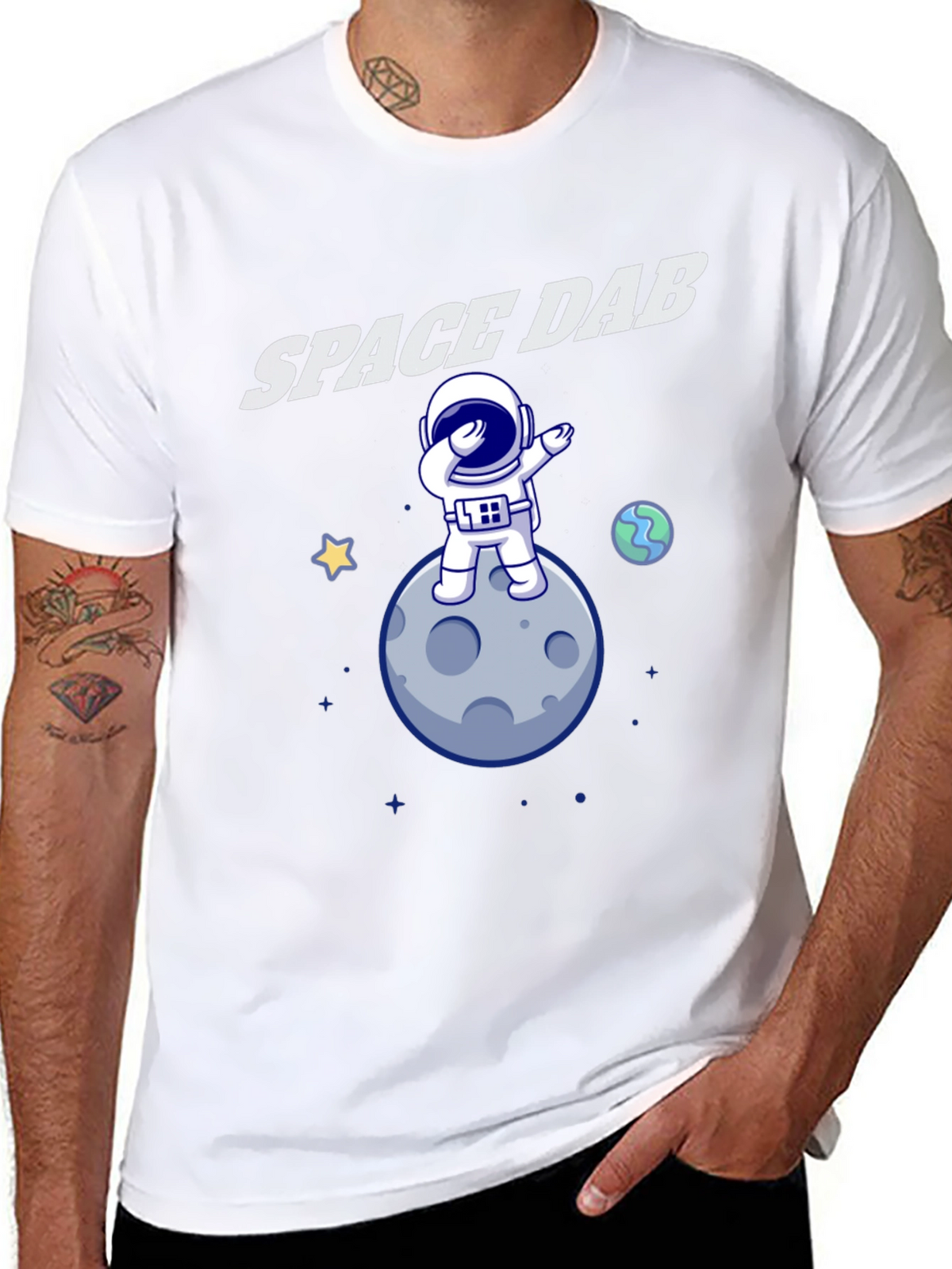 Space Dab T-Shirt - Astronaut Moon Design