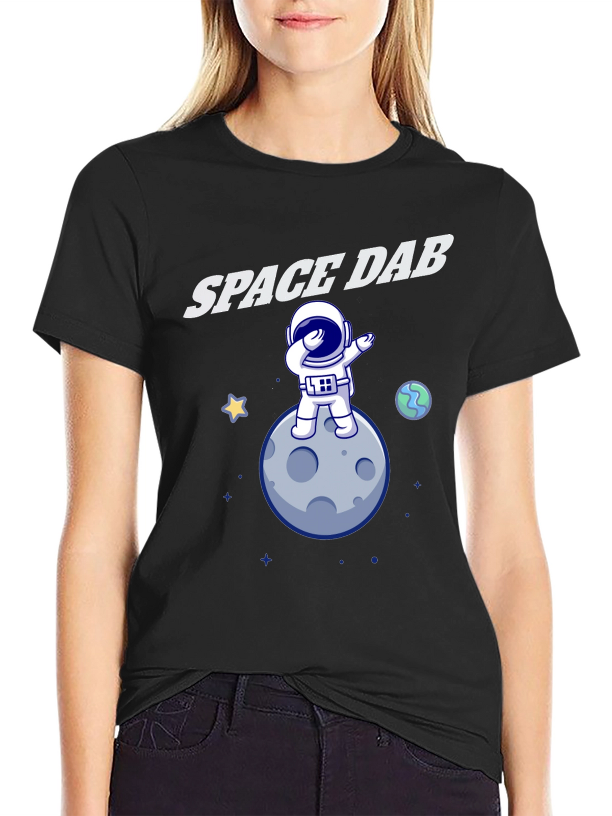 Space Dab T-Shirt - Astronaut Moon Design