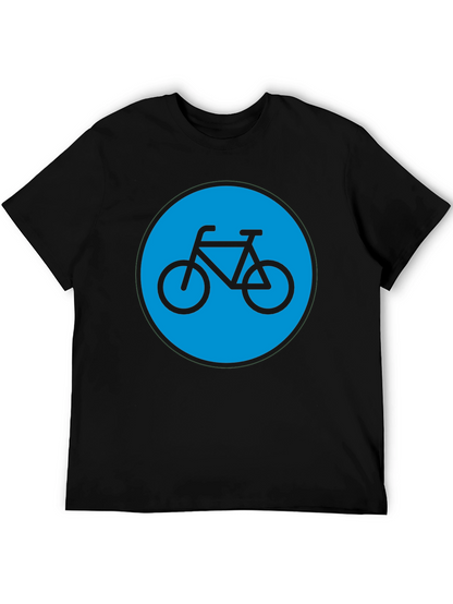 Bike Graphic T-Shirt - Black Cotton Blend Casual Tee