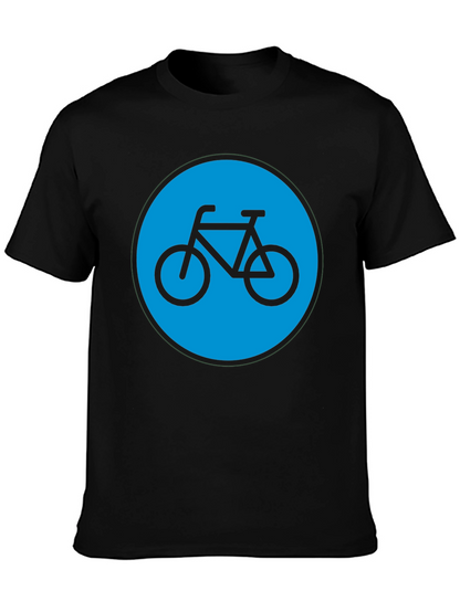 Bike Graphic T-Shirt - Black Cotton Blend Casual Tee