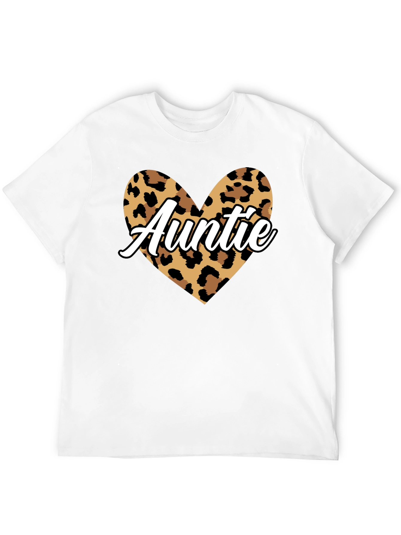 Auntie Leopard Print Heart Graphic Tee