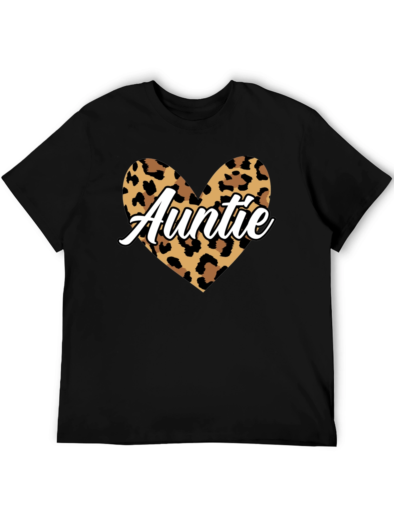Auntie Leopard Print Heart Graphic Tee
