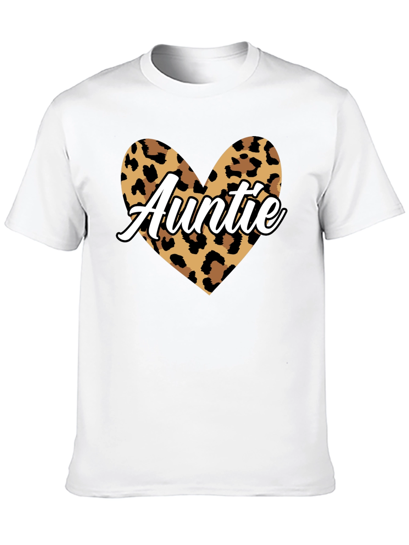 Auntie Leopard Print Heart Graphic Tee