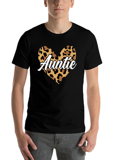 Auntie Leopard Print Heart Graphic Tee