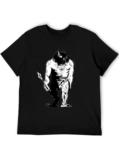 Sasquatch Graphic Tee - Black Cotton Blend T-Shirt