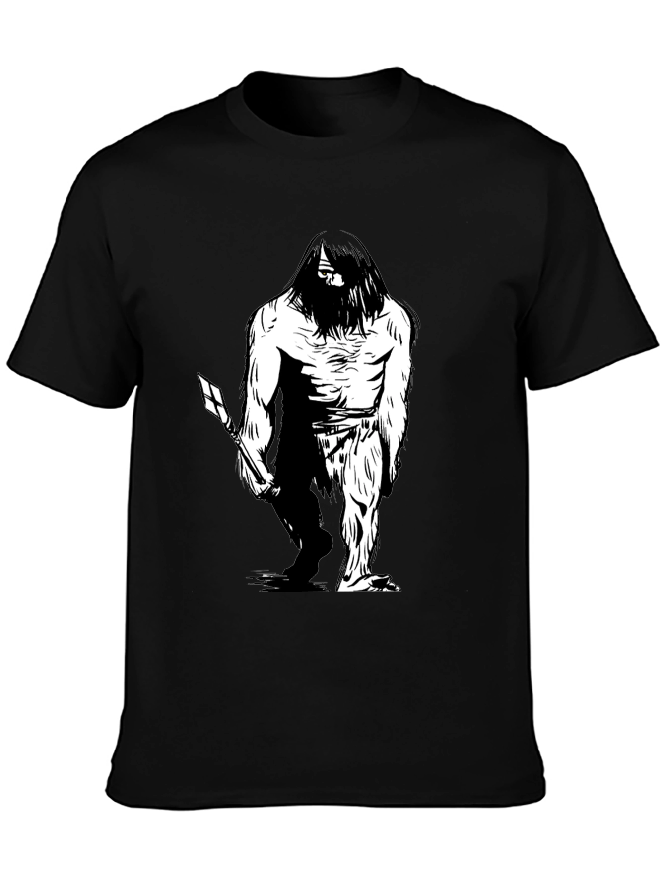 Sasquatch Graphic Tee - Black Cotton Blend T-Shirt