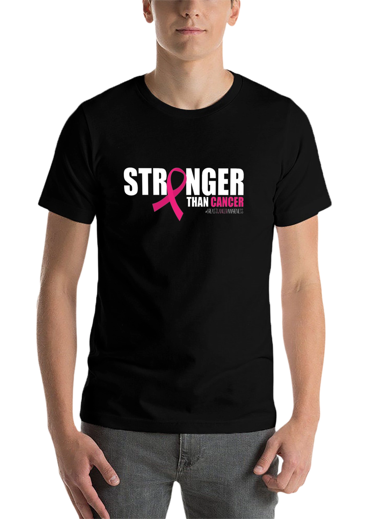 Stronger Than Cancer Awareness Ribbon T-Shirt
