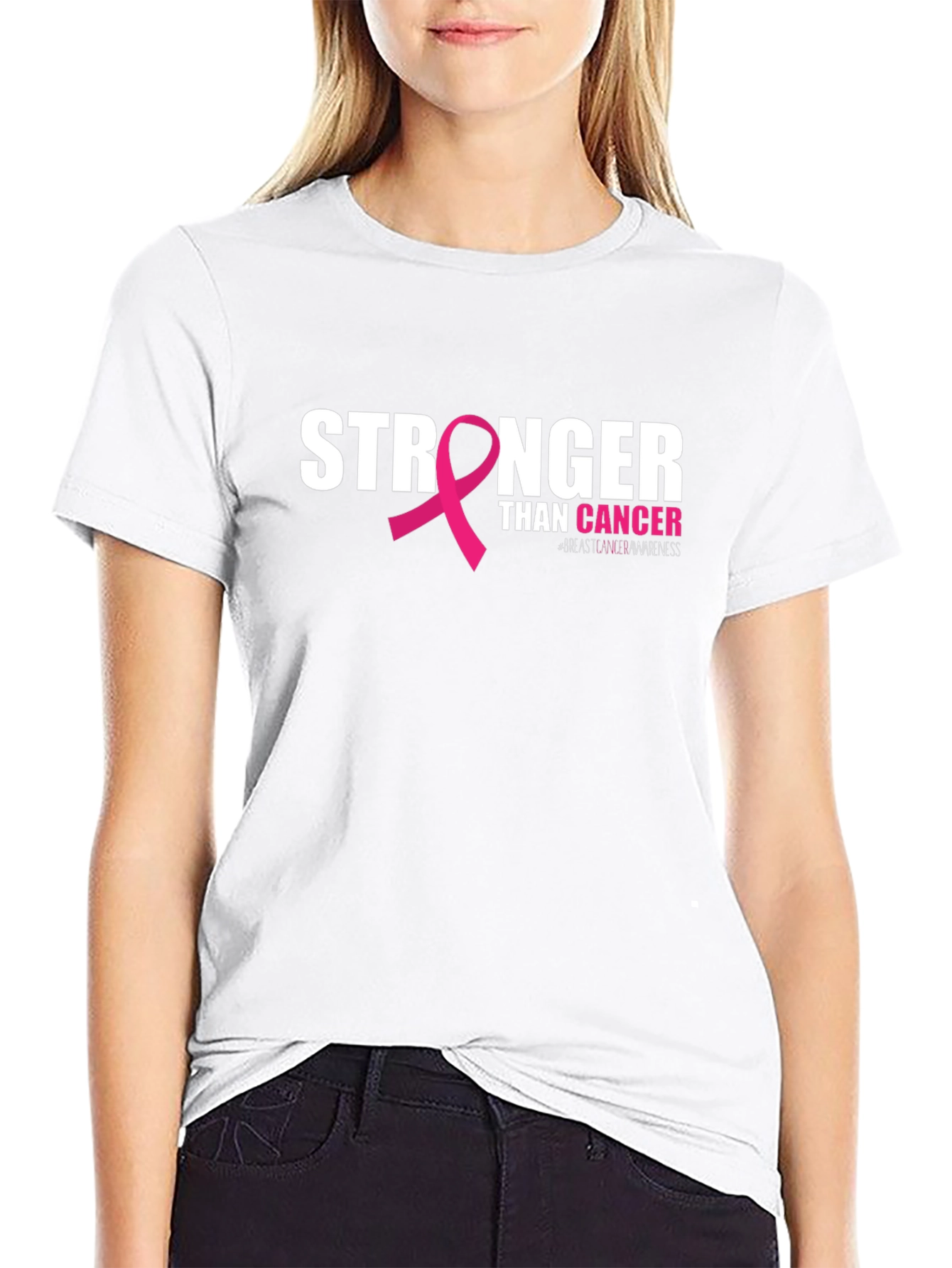 Stronger Than Cancer Awareness Ribbon T-Shirt