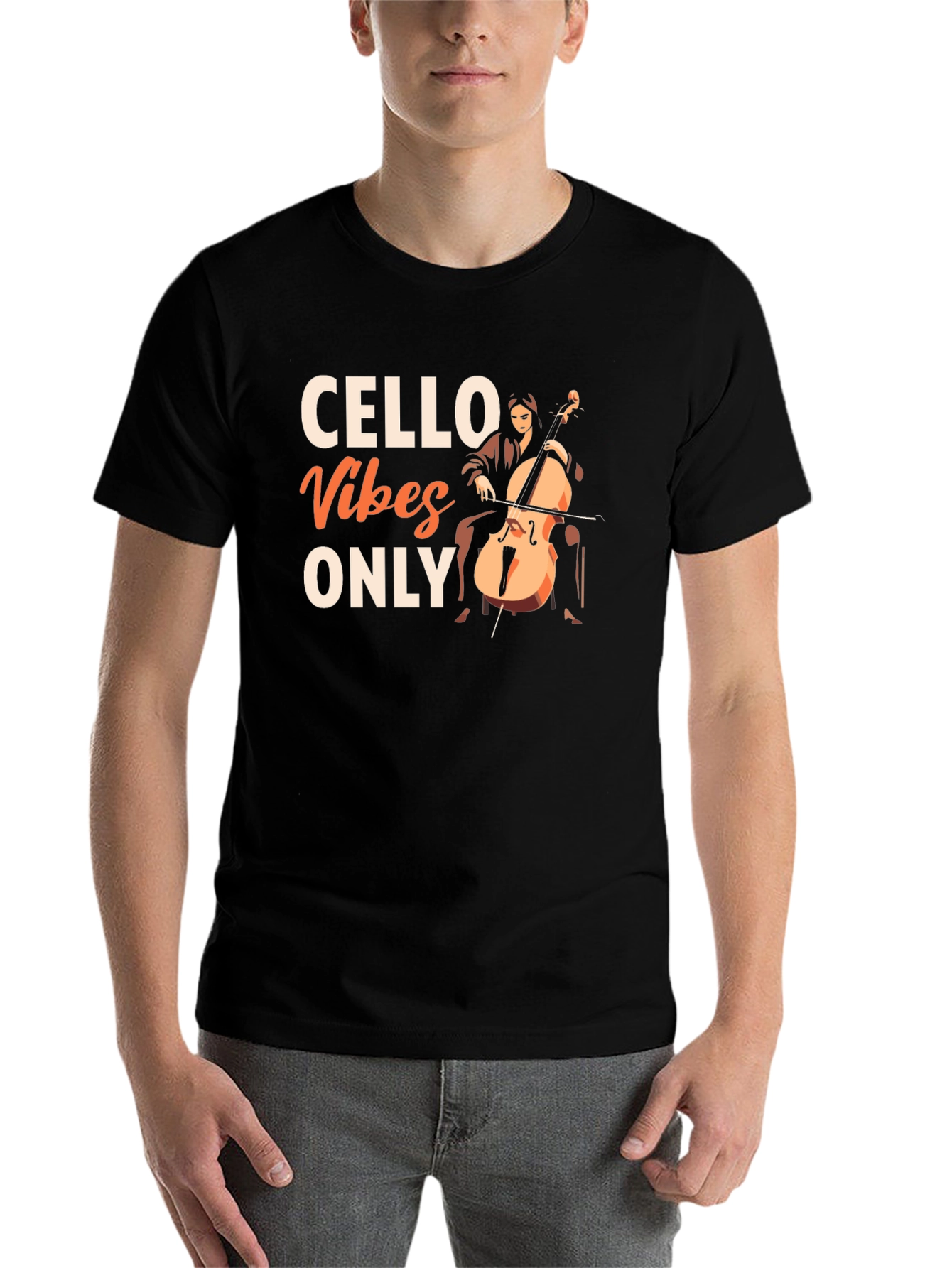 Cello Vibes Only Graphic Tee - Music Lovers T-Shirt