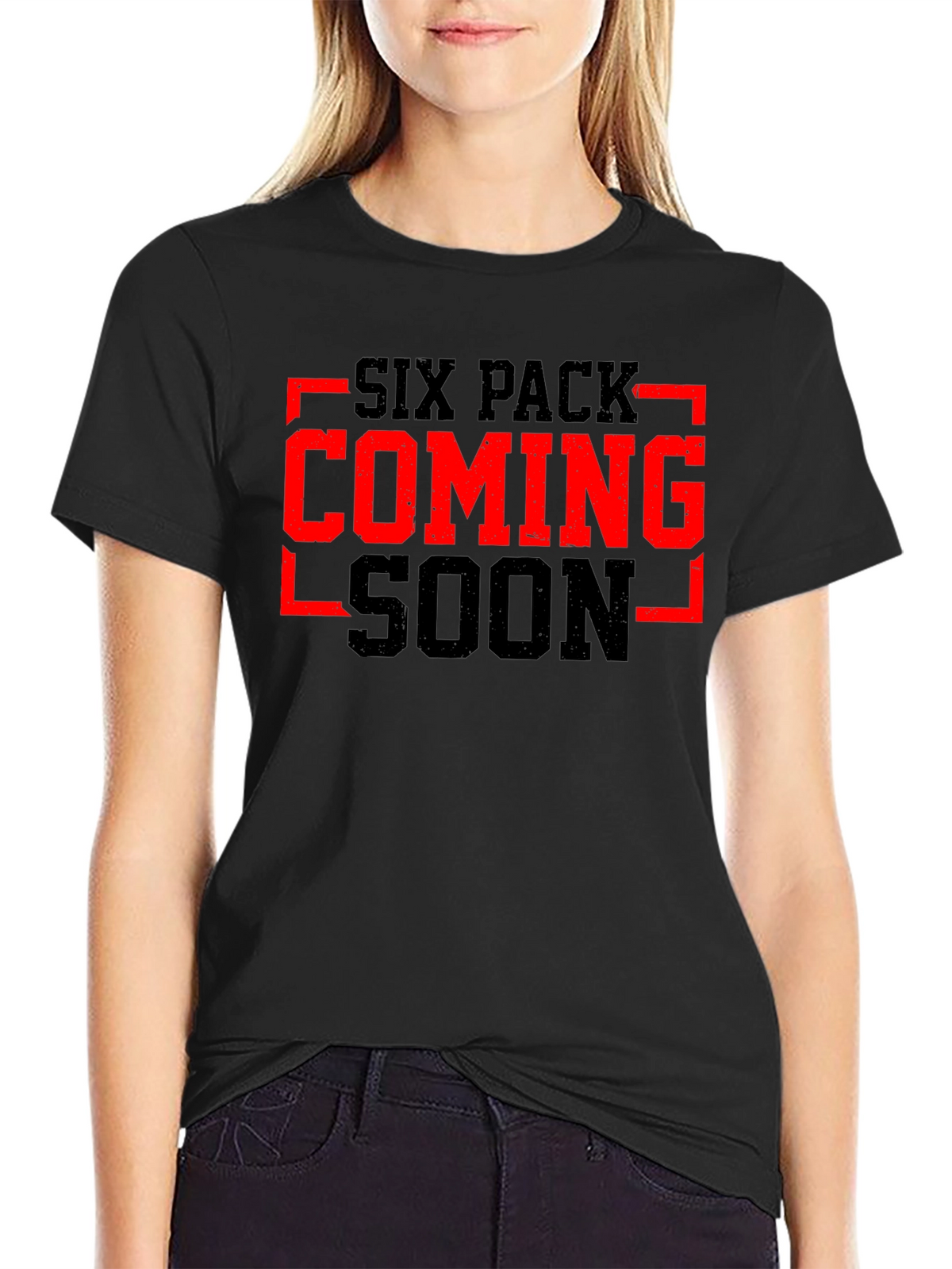 Six Pack Coming Soon Black Graphic Tee