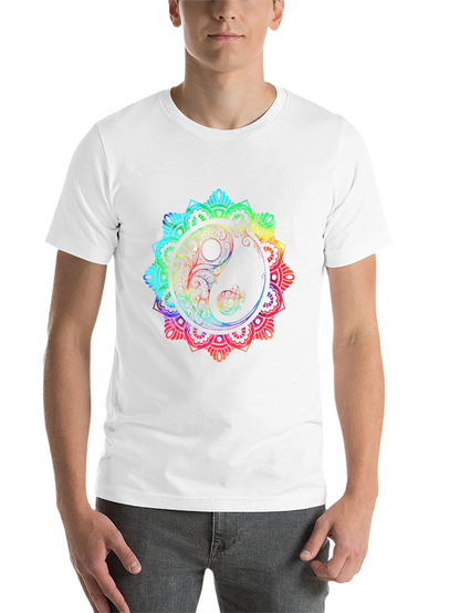 Rainbow Yin Yang Mandala Graphic T-Shirt