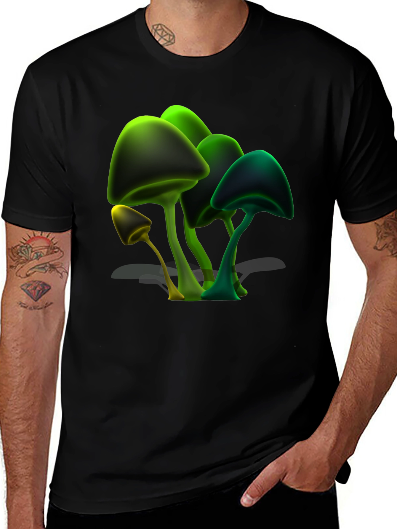 Mushroom Graphic Tee - Unique Glowing Design