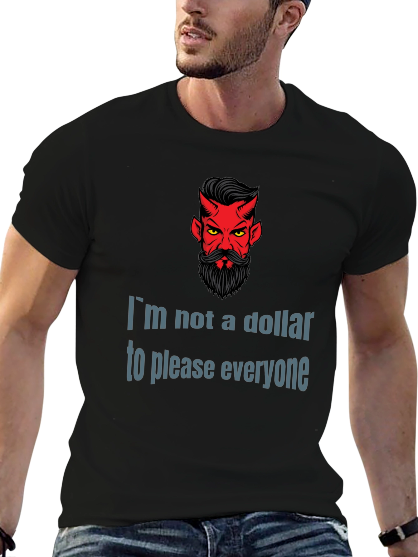 Devil Humor Graphic T-Shirt: Im Not a Dollar