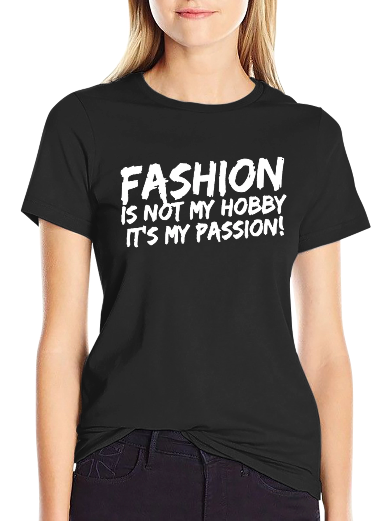 Fashion Passion Graphic Tee - Stylish Black T-Shirt
