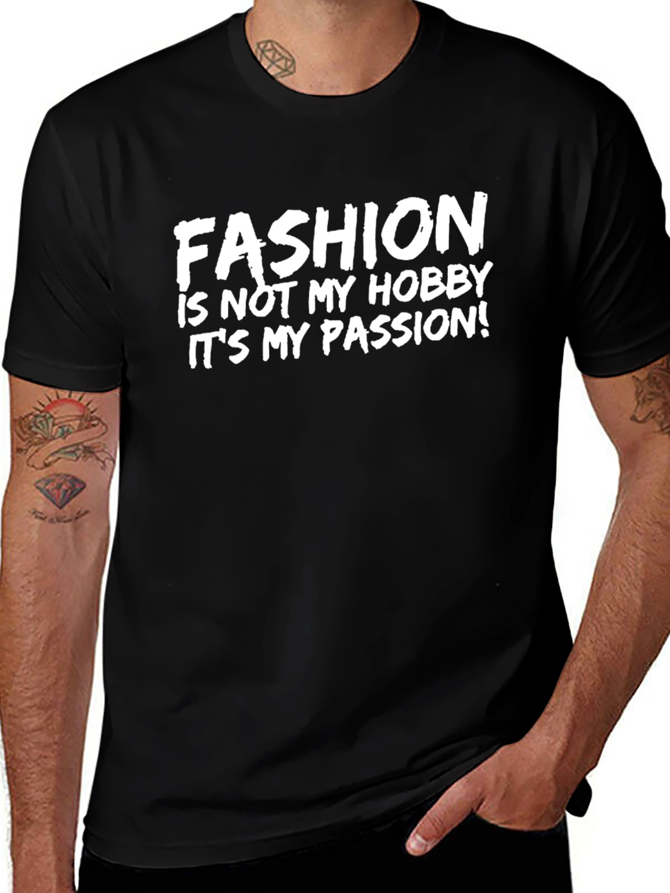 Fashion Passion Graphic Tee - Stylish Black T-Shirt