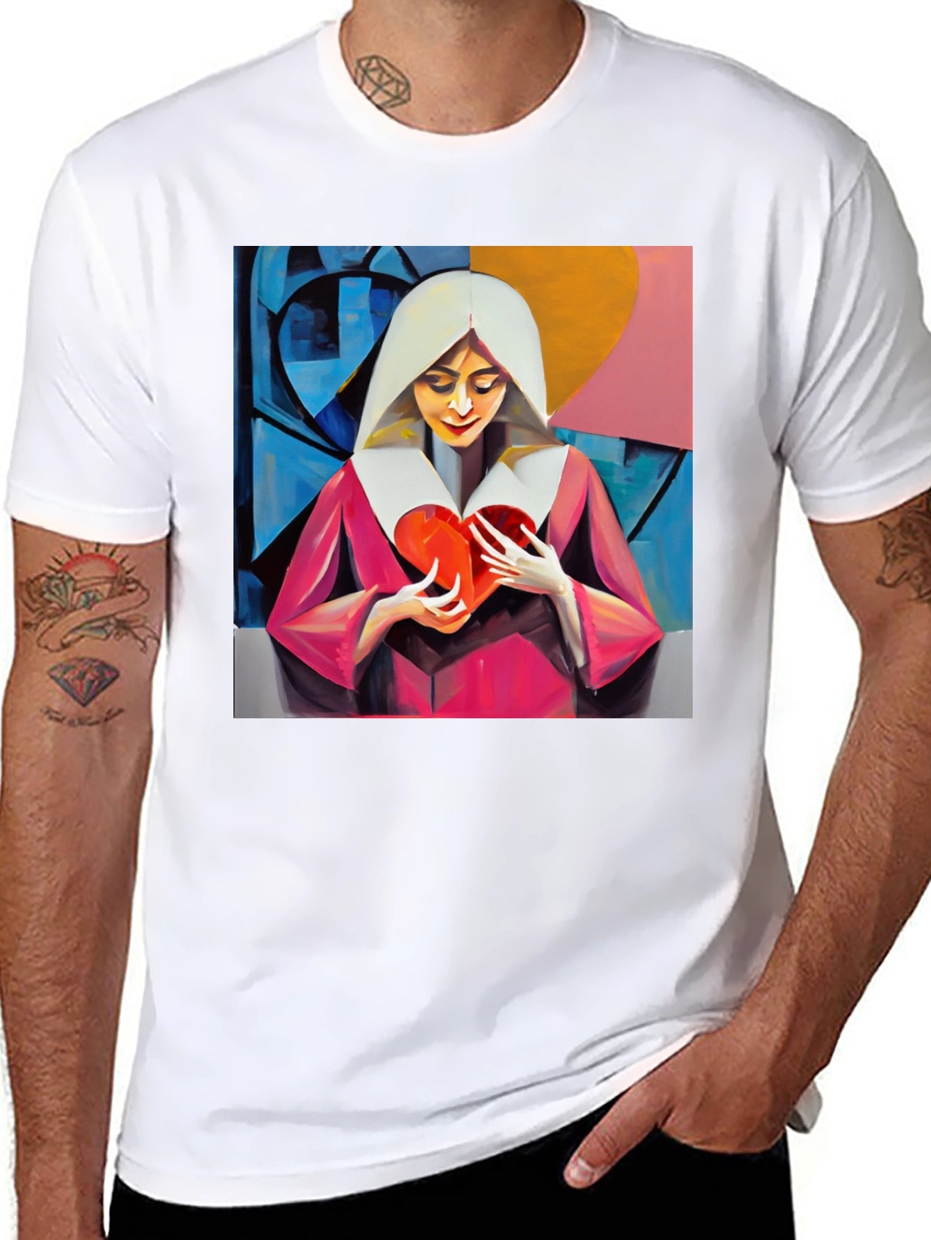 Heartfelt Artistic Graphic Tee - Modern Art T-Shirt