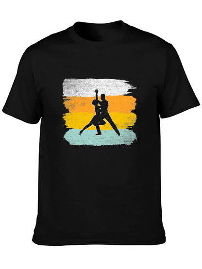 Dance Silhouette Graphic Tee - Retro Style