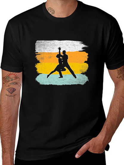 Dance Silhouette Graphic Tee - Retro Style