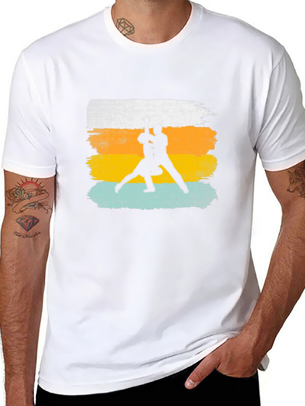 Dance Silhouette Graphic Tee - Retro Style