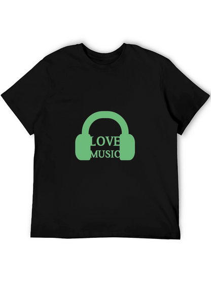 Love Music Graphic Tee - Trendy Black T-Shirt