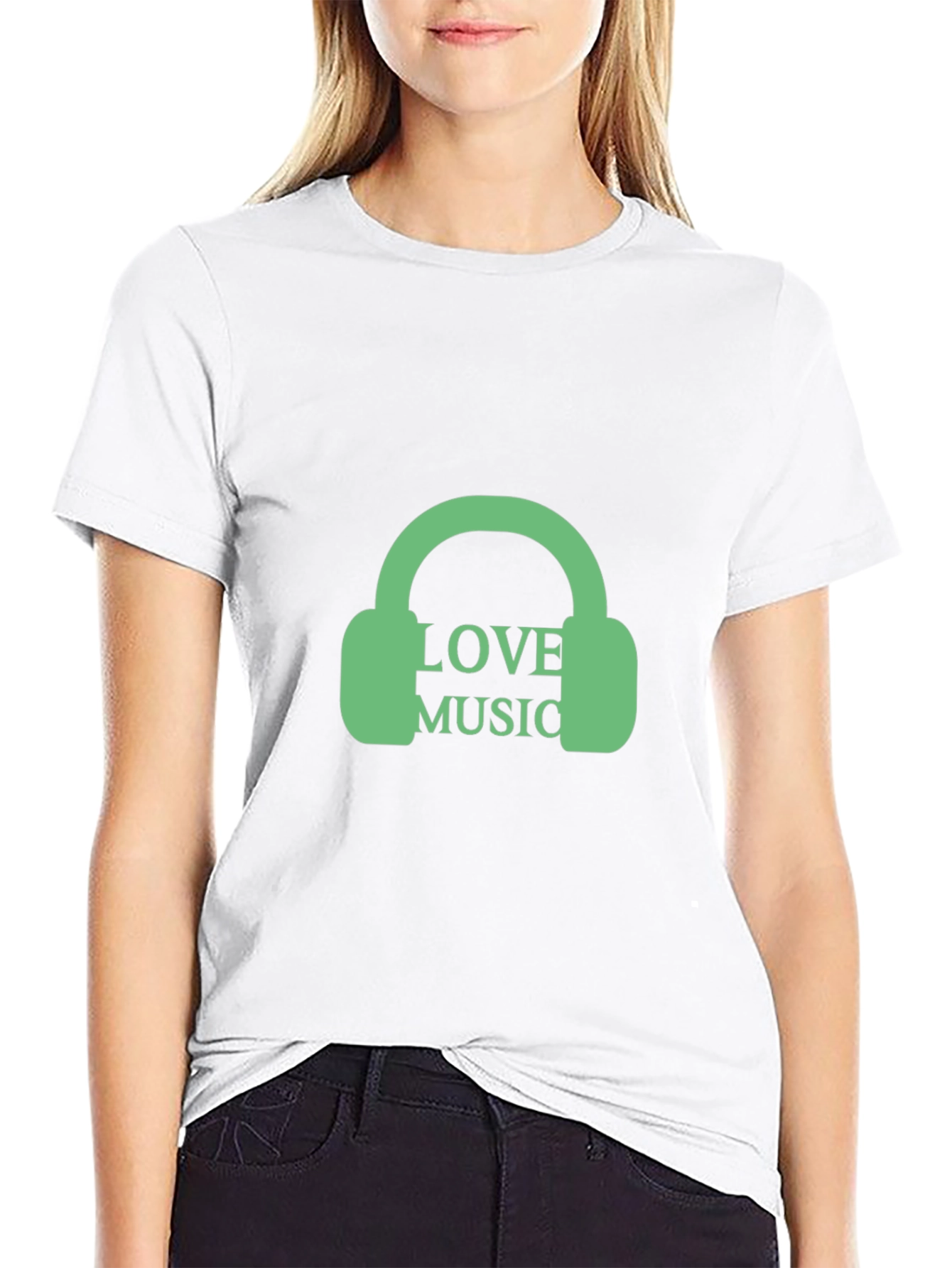 Love Music Graphic Tee - Trendy Black T-Shirt