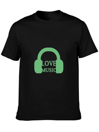 Love Music Graphic Tee - Trendy Black T-Shirt
