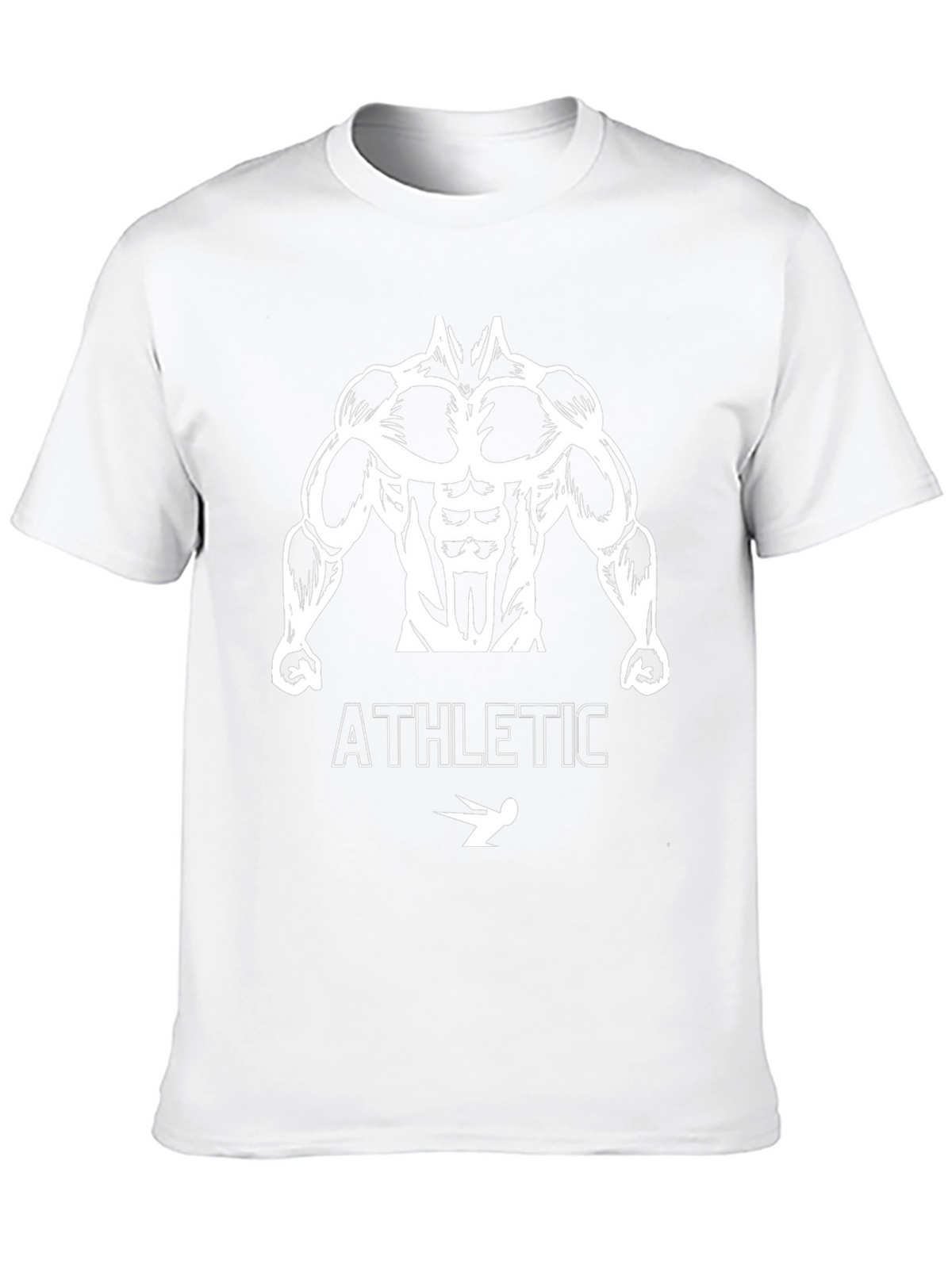 Athletic Bodybuilder Graphic Tee - Black Cotton