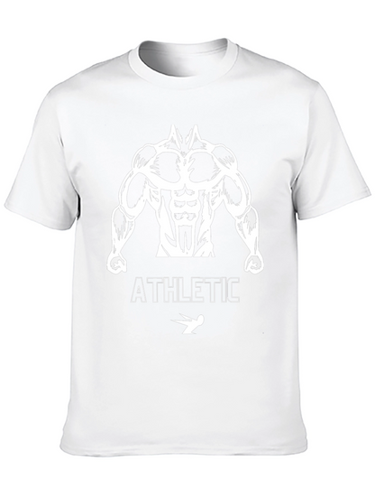 Athletic Bodybuilder Graphic Tee - Black Cotton