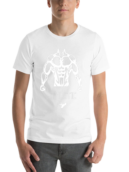 Athletic Bodybuilder Graphic Tee - Black Cotton