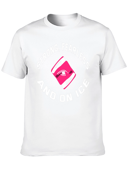 Strong Fearless and On Ice Black Graphic T-Shirt