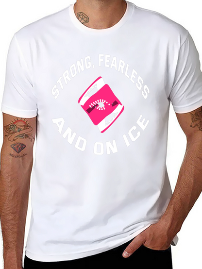 Strong Fearless and On Ice Black Graphic T-Shirt