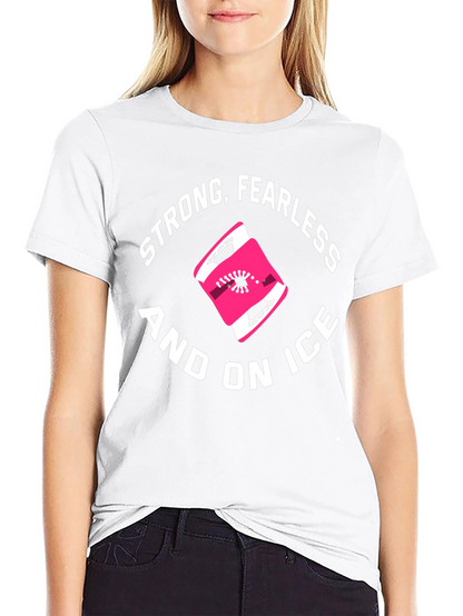 Strong Fearless and On Ice Black Graphic T-Shirt