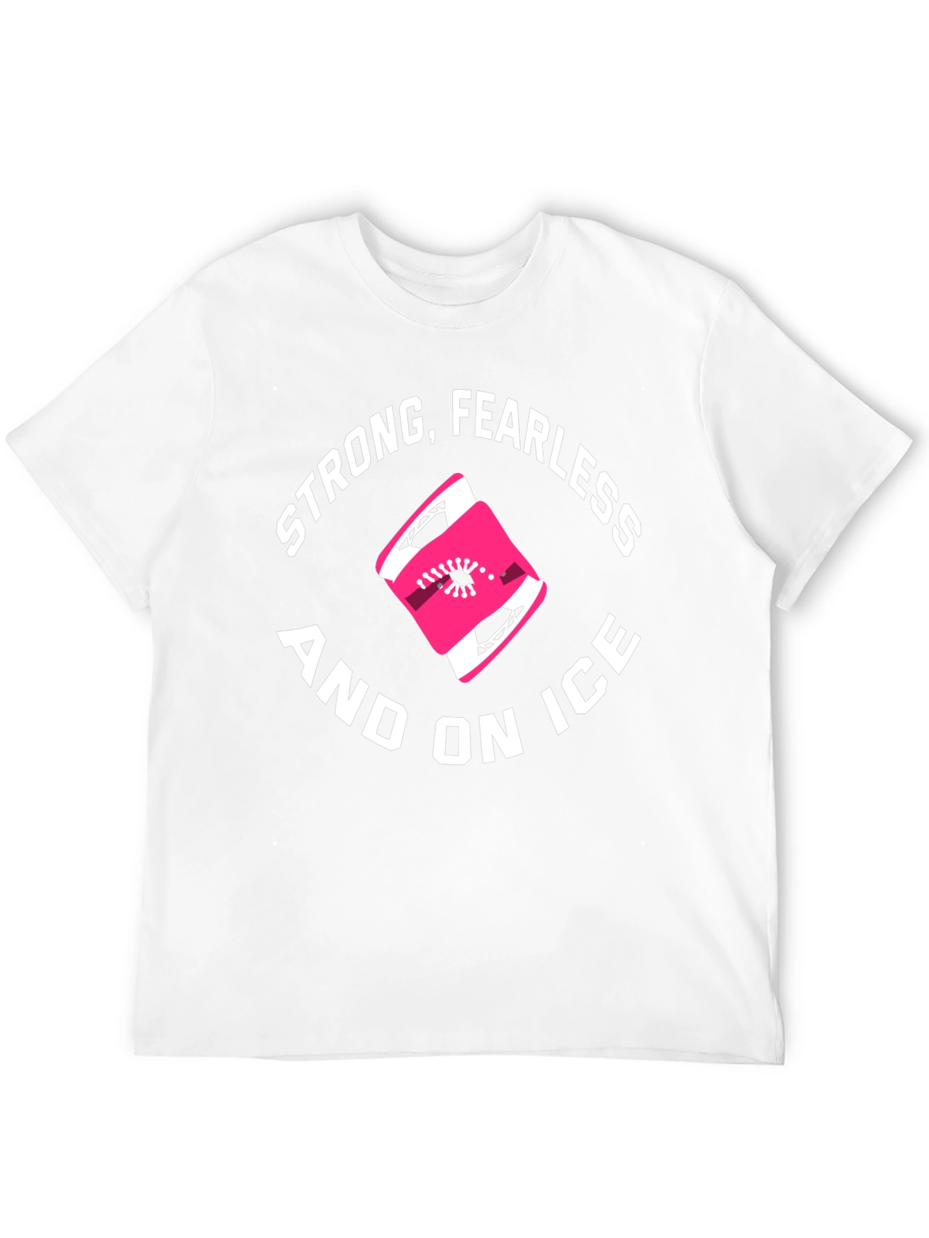 Strong Fearless and On Ice Black Graphic T-Shirt