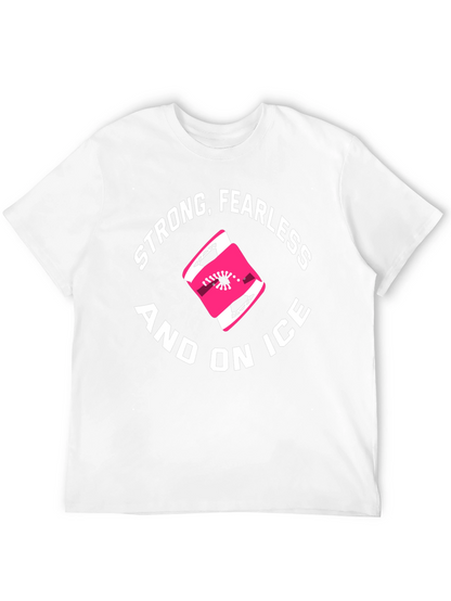 Strong Fearless and On Ice Black Graphic T-Shirt