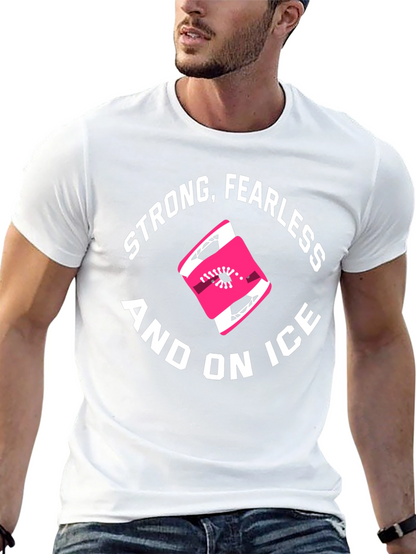 Strong Fearless and On Ice Black Graphic T-Shirt