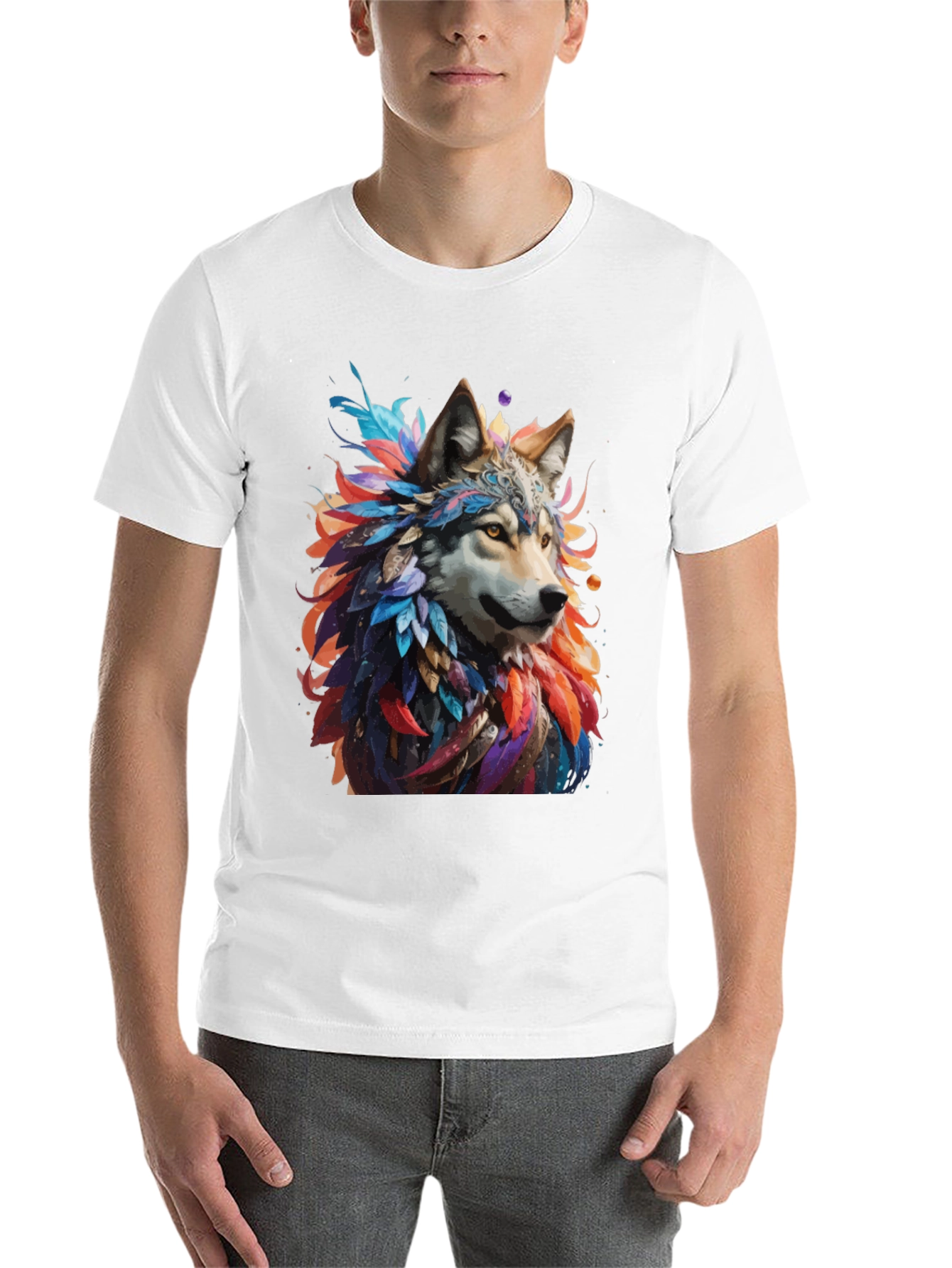 Wolf Feather T-Shirt - Unique Graphic Tee