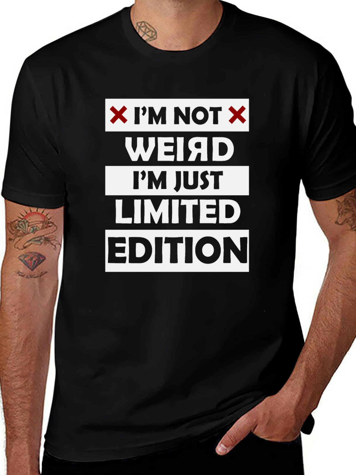 Im Not Weird Limited Edition Black Graphic T-Shirt
