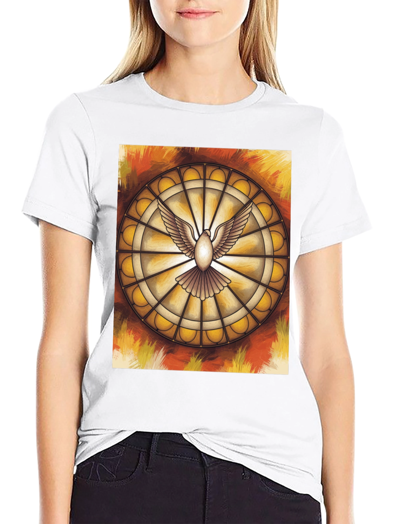 Dove Stained Glass Graphic Tee