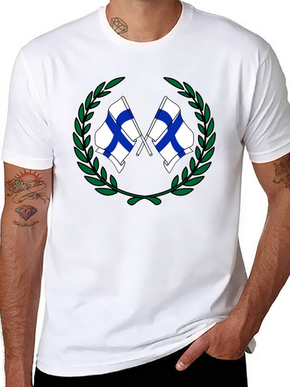 Finland Flags Wreath Graphic T-Shirt