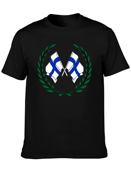 Finland Flags Wreath Graphic T-Shirt