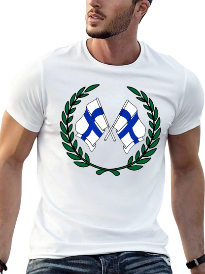 Finland Flags Wreath Graphic T-Shirt