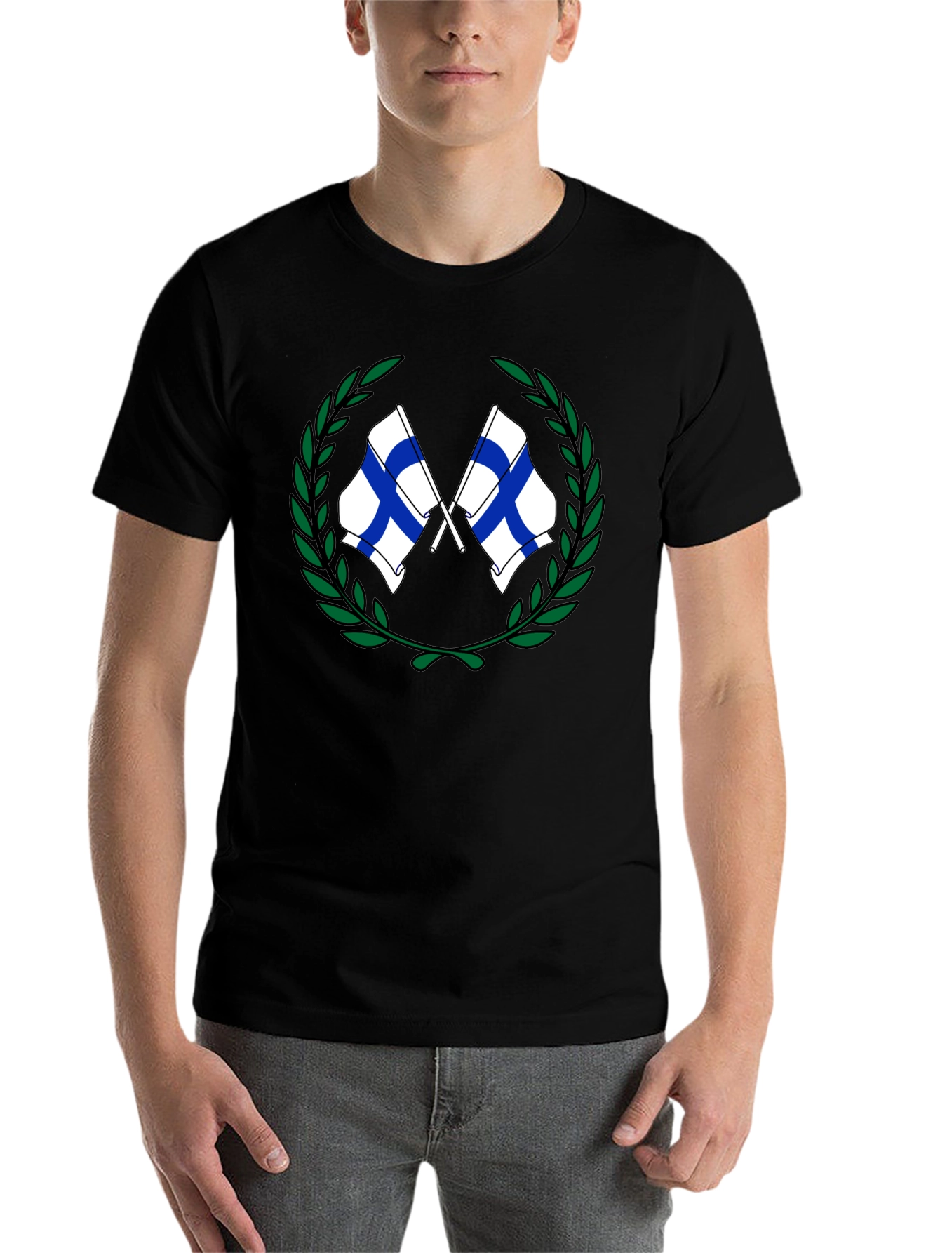 Finland Flags Wreath Graphic T-Shirt