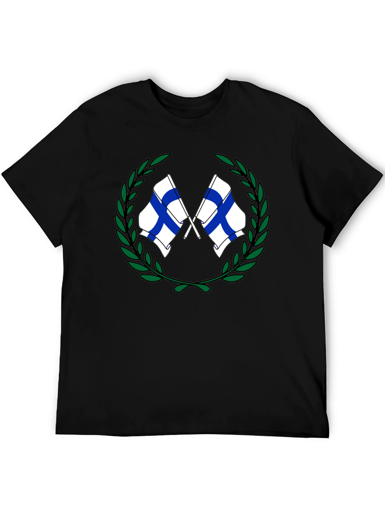 Finland Flags Wreath Graphic T-Shirt