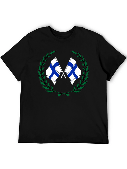 Finland Flags Wreath Graphic T-Shirt
