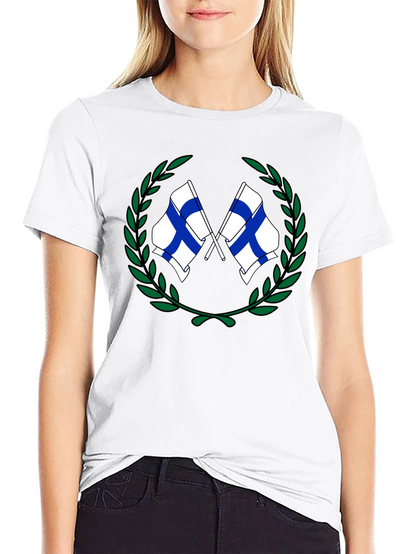 Finland Flags Wreath Graphic T-Shirt