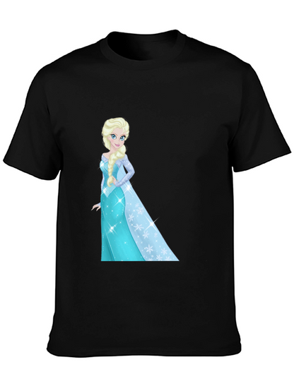 Elsa Graphic Tee - Black Cotton Blend