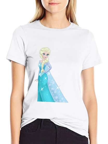 Elsa Graphic Tee - Black Cotton Blend