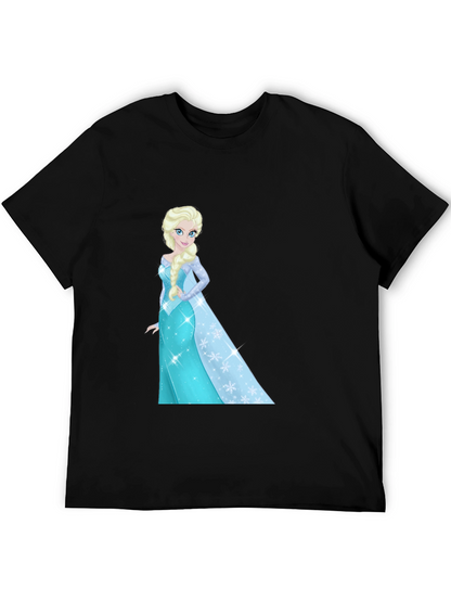 Elsa Graphic Tee - Black Cotton Blend