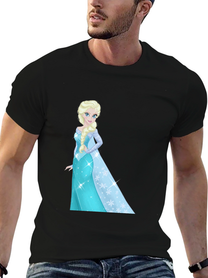 Elsa Graphic Tee - Black Cotton Blend